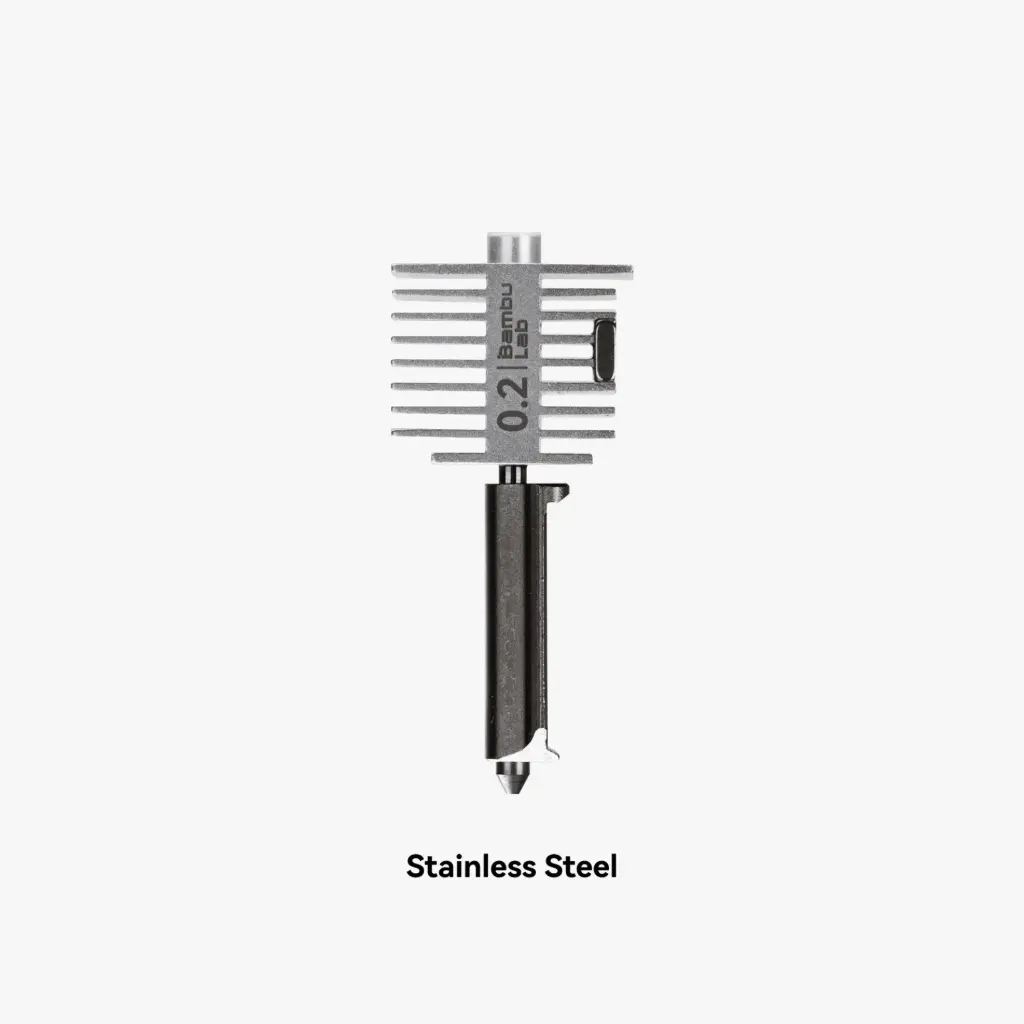 【A1/A1 Mini 適用】Bambu Lab 拓竹 硬化鋼/不銹鋼熱端噴嘴 (0.2mm 不鏽鋼)